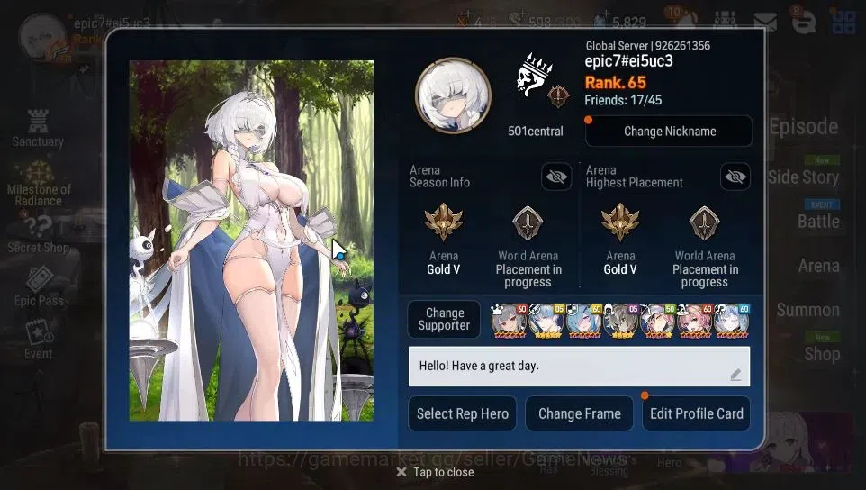 Epic Seven Accounts GLOBAL Unverif|New Era|13 ML(Salome,LOTScales,E Il image 2