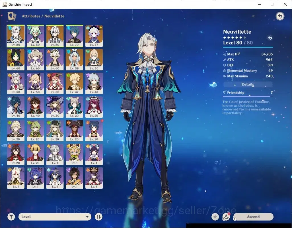 Genshin Impact Accounts Others ASIA|AR45|3 Limit 5*CHAR+1B*wep | (Nouvillete,Mualani,Arlecchi)+chrSTD(Bennet,Fischl,ETC) |MC 1