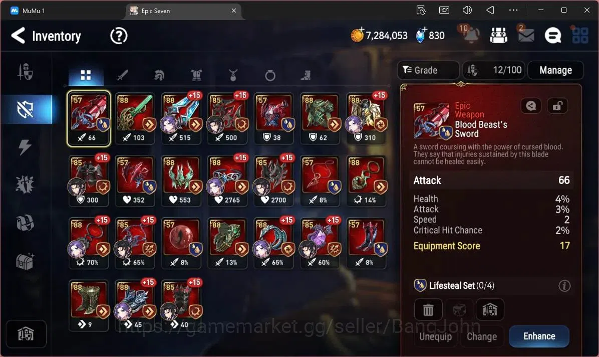Epic Seven Accounts Limited Hero Global Unverif | 4 ML(C Lilias,A Yufine,SDiene,SOT Dark Diene,TM Luluca)|PoH ON|SS 17