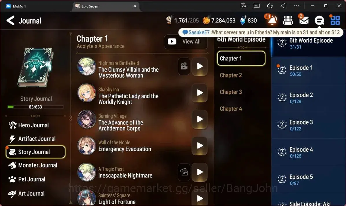 Epic Seven Accounts Limited Hero Global Unverif | 4 ML(C Lilias,A Yufine,SDiene,SOT Dark Diene,TM Luluca)|PoH ON|SS 7