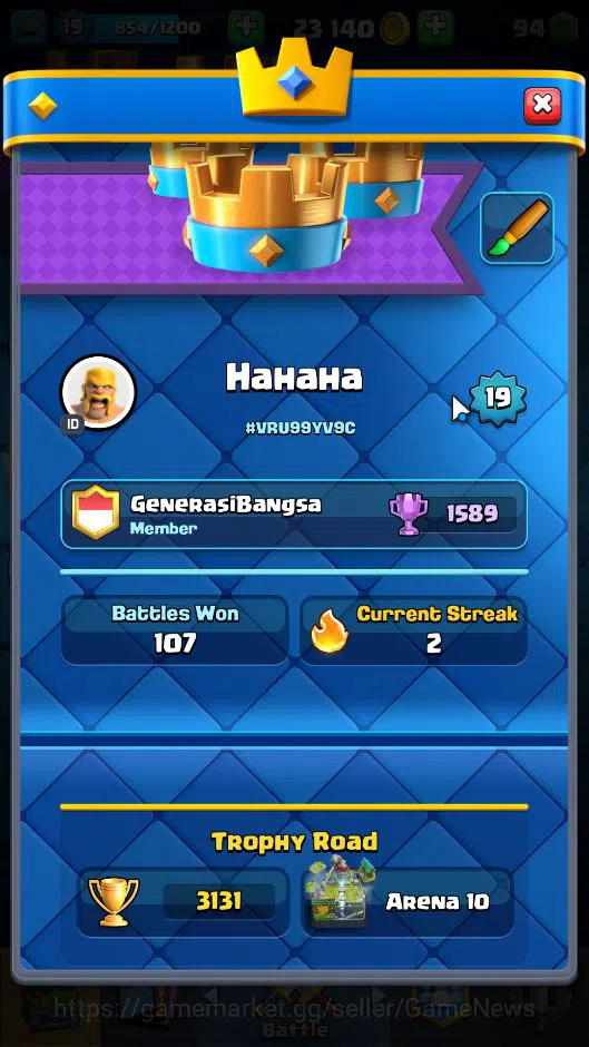 Clash Royale Accounts Lv 19|Trophy 3131|KTL 8|Limited Skin|Total Card 51 image 2