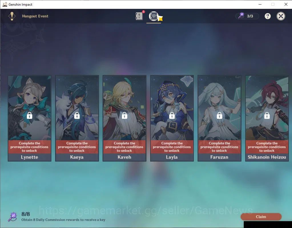 Genshin Impact Accounts ASIA|AR 57|6 Limited+8(*5Weapon)|(Chasca,Furina)+S image 13