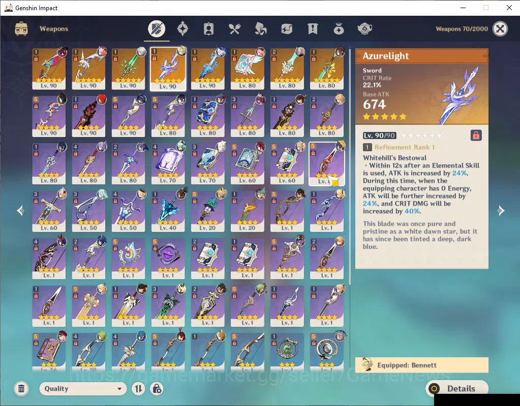 Genshin Impact Accounts ASIA|AR 57|6 Limited+8(*5Weapon)|(Chasca,Furina)+S image 5