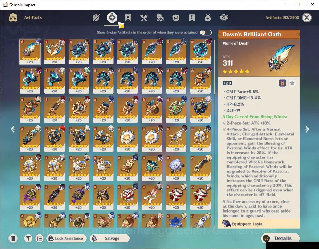 Genshin Impact Accounts ASIA|AR 57|6 Limited+8(*5Weapon)|(Chasca,Furina)+S image 6