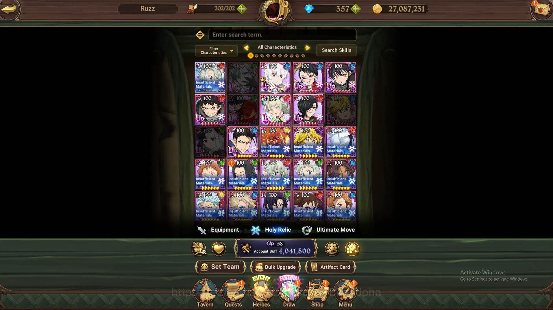 The Seven Deadly Sins: Grand Cross Accounts GLOBAL|4M CC|45LS-DM 357|1LR,Full collab FF|ELizab image 12