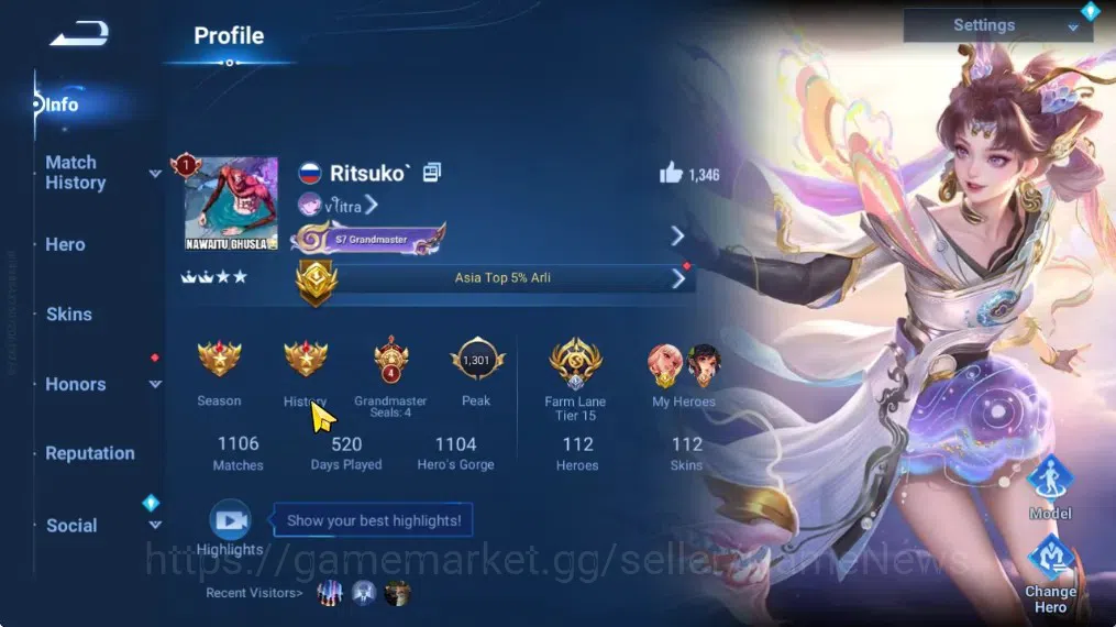 Honor of Kings Accounts Hero 112 Skin 112|2 Sanxingdui(Hou Yi,Nuwa),2 Lege image 2
