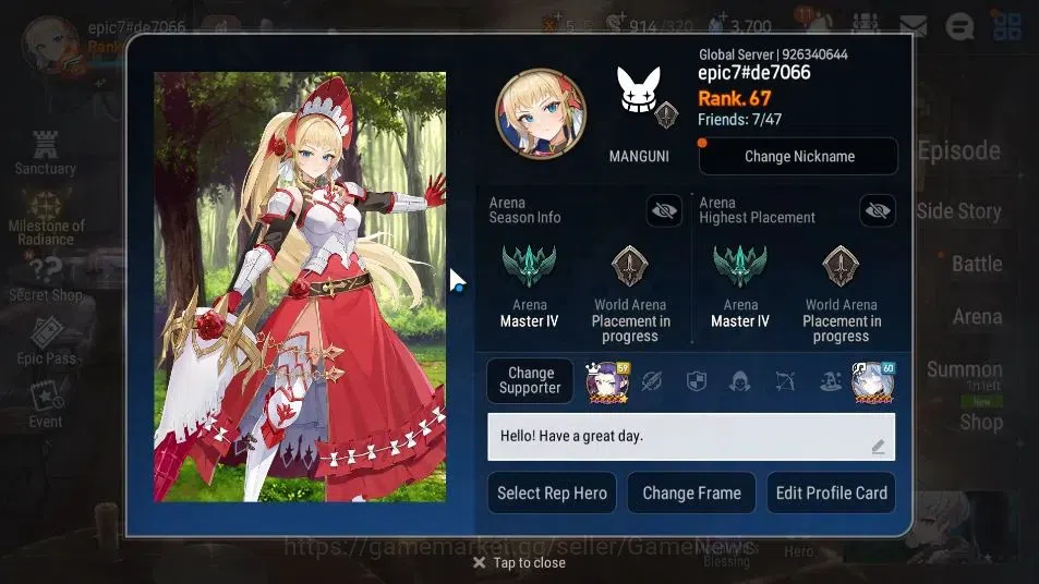 Epic Seven Accounts GLOBAL Unverif|New Era|20 ML(LOTScales,BArunka,LC  image 2