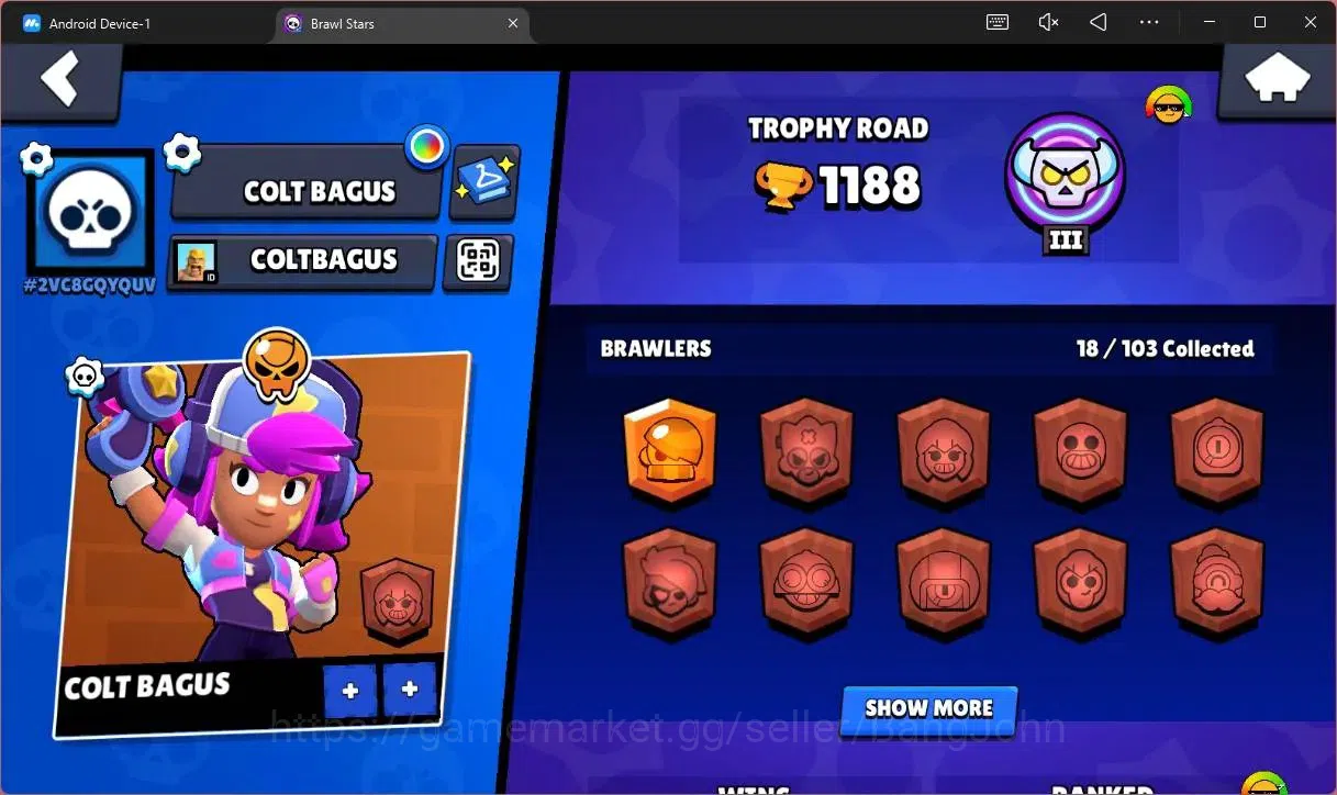 Brawl Stars Accounts Global |1188 Trophy|18 Brawler|1 Max Hypercharge(S image 2