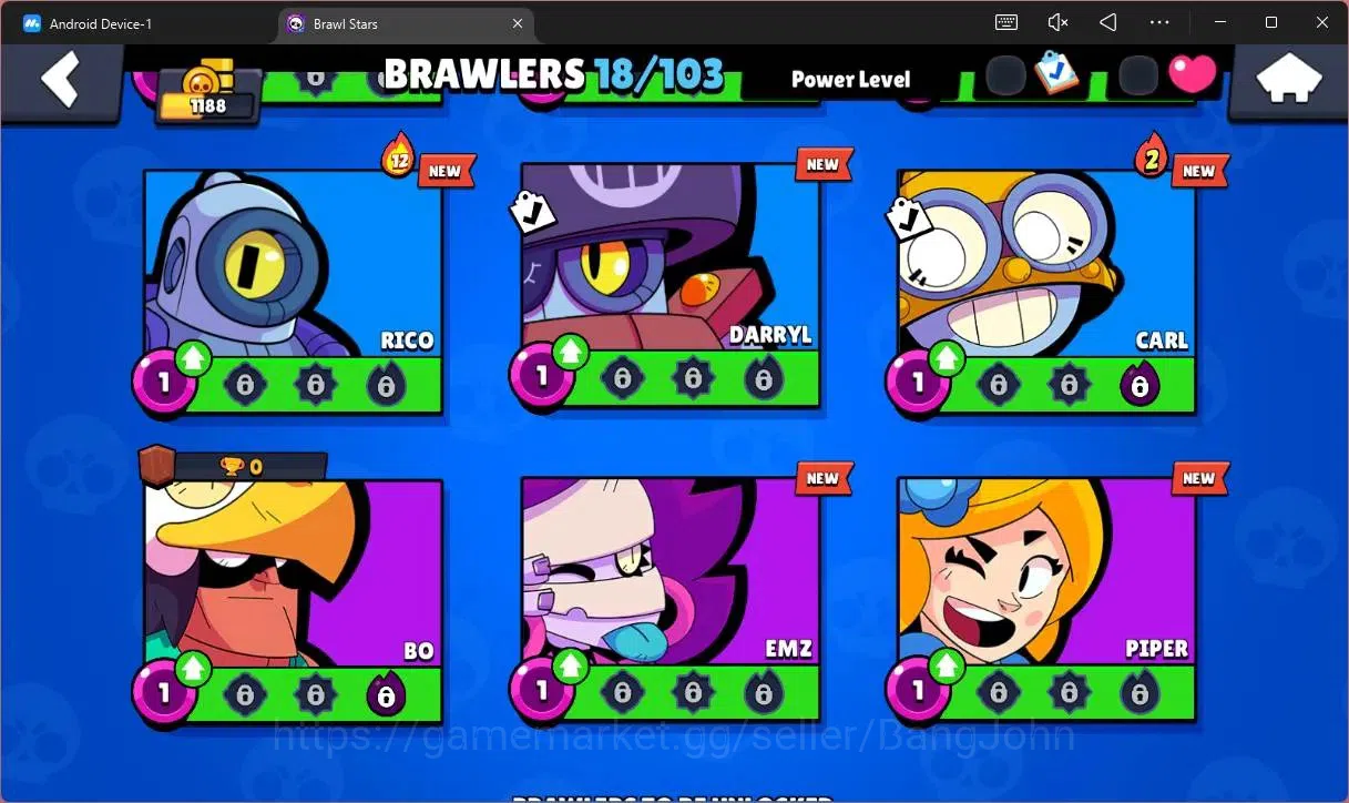 Brawl Stars Accounts Global |1188 Trophy|18 Brawler|1 Max Hypercharge(S image 7