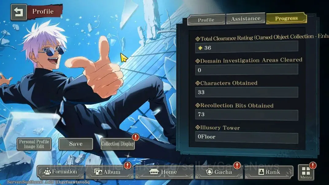 Jujutsu Kaisen: Phantom Parade Accounts SEA |PR 21|7,5K Cube|11 SSR 2 Limited [0,2-Sec Dom image 11
