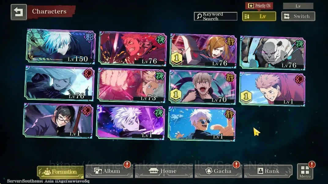 Jujutsu Kaisen: Phantom Parade Accounts SEA |PR 21|7,5K Cube|11 SSR 2 Limited [0,2-Sec Dom image 2