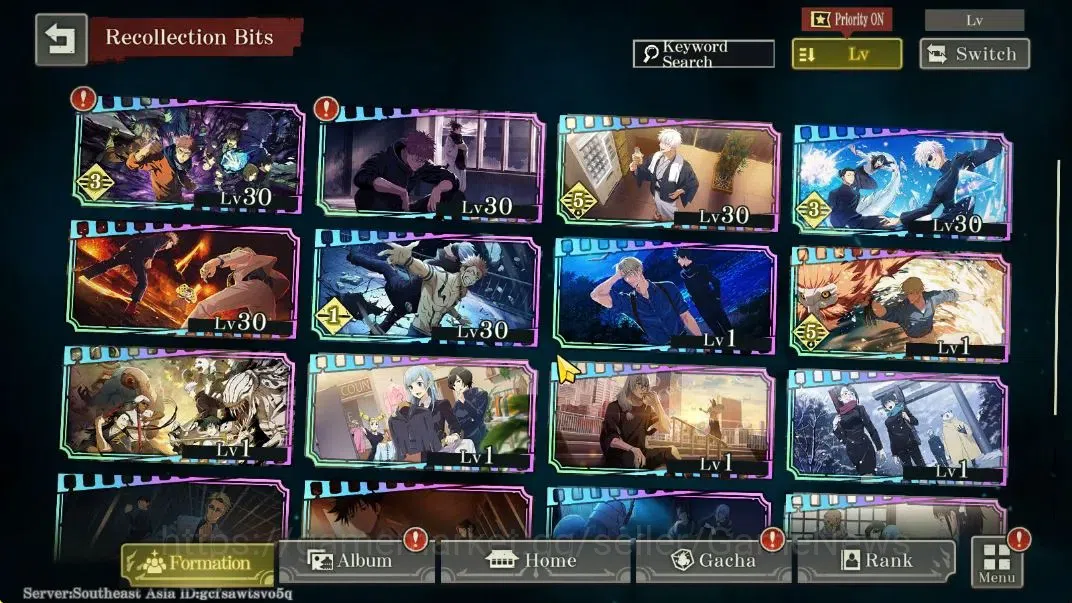 Jujutsu Kaisen: Phantom Parade Accounts SEA |PR 21|7,5K Cube|11 SSR 2 Limited [0,2-Sec Dom image 4