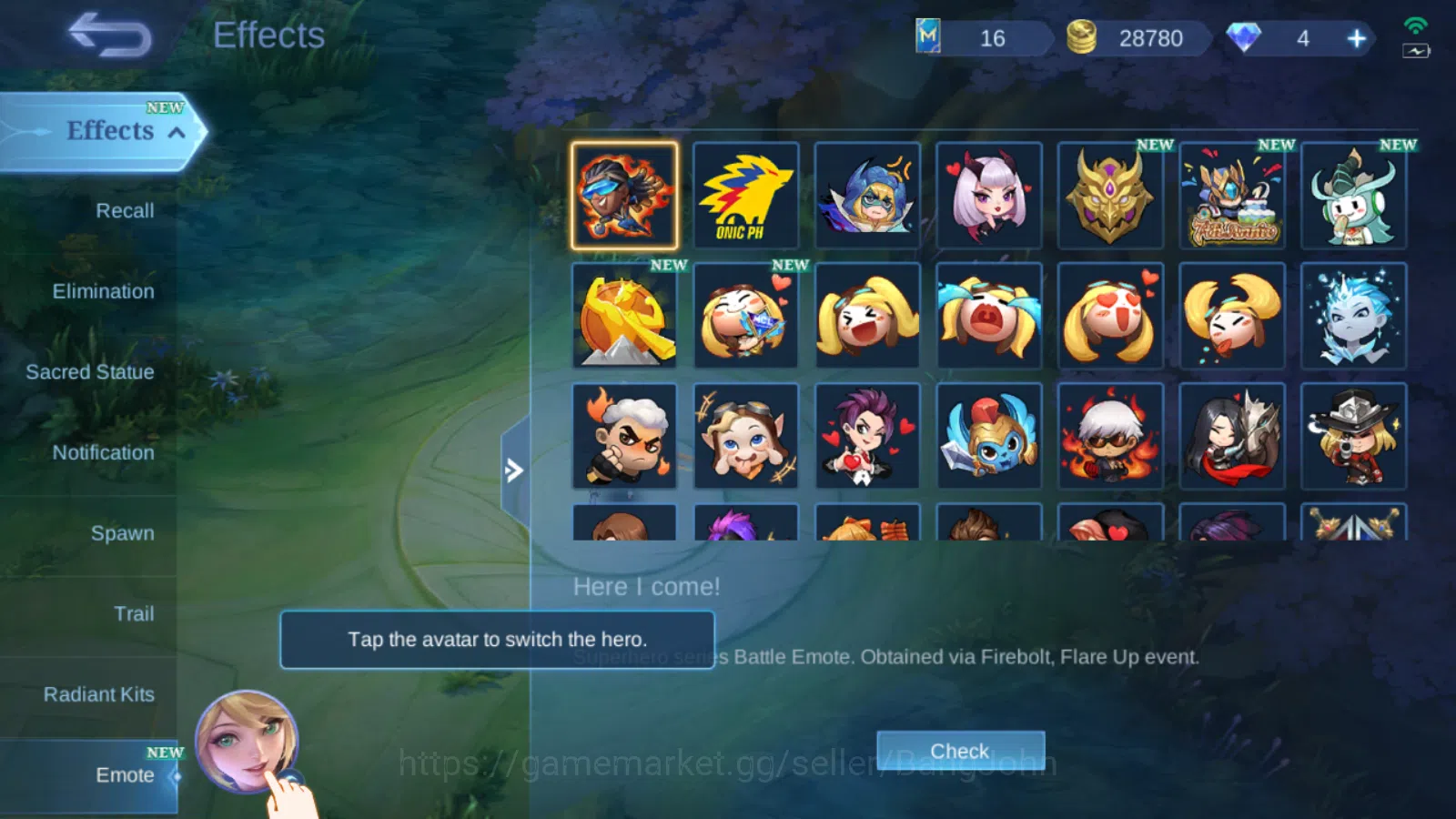 Mobile Legends: Bang Bang Accounts Hero 100 | Skin  256 | PRIME (Yu Zhong , Beatrix)  image 11