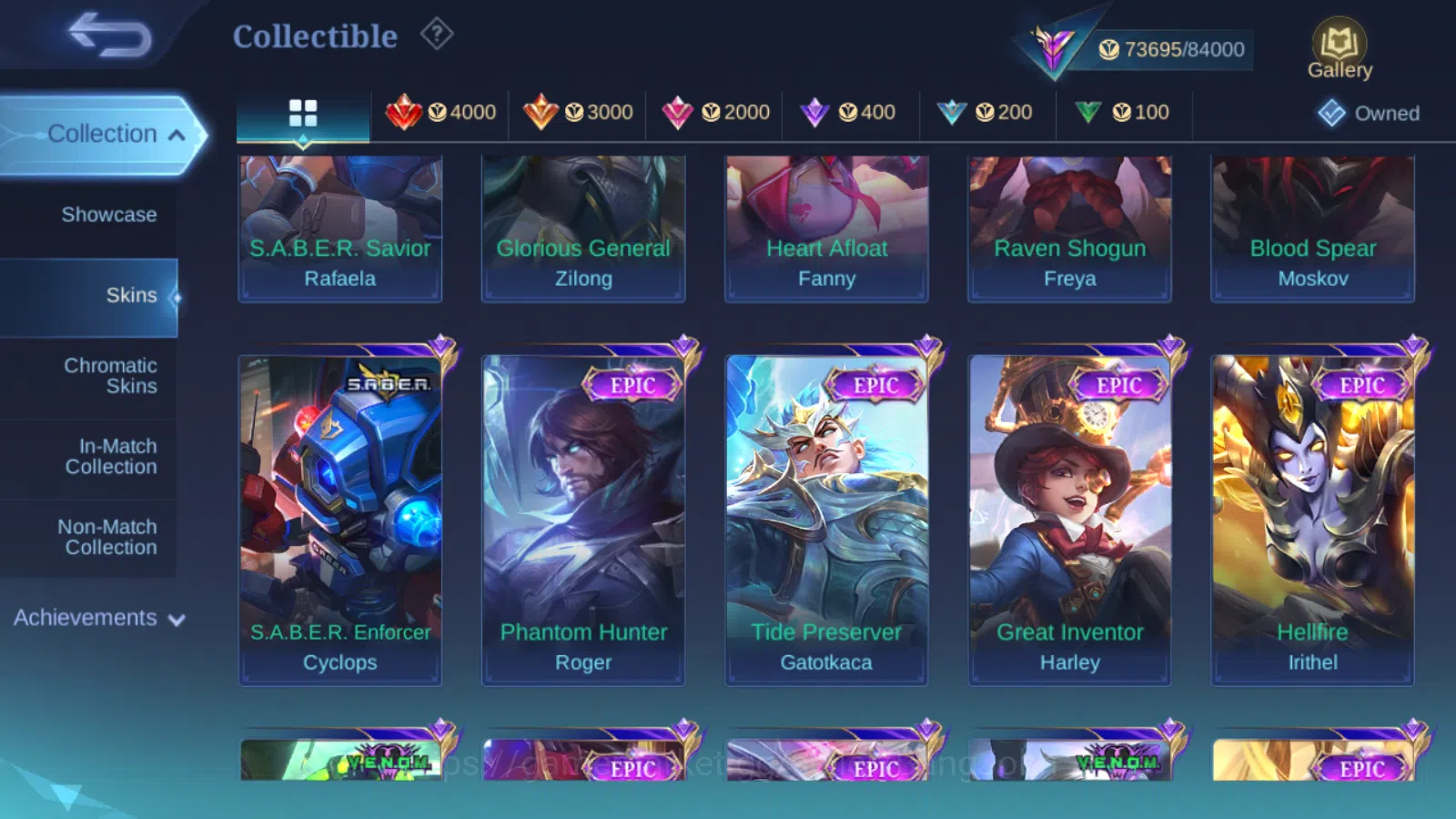 Mobile Legends: Bang Bang Accounts Hero 100 | Skin  256 | PRIME (Yu Zhong , Beatrix)  image 8