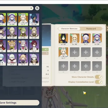 Genshin Impact Accounts Reroll Asia|AR 43|1 Limited (Vesna) + 1(*5 Weapon)|3 Standard (Mizuki,Qiqi,Tiighnari)|All