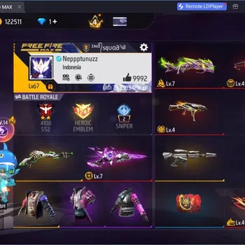 Free Fire Accounts Indonesia | 5 EVO (M1014 Lv7, M1887 Lv7, More)| M1887- Sterling Conqueror,Hand Of Hope,More| Naruto