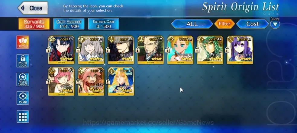 Fate-Grand Order Accounts NA Orleans Lv 9|2 SSR Servant| Oberon & Space Ishtar | 44 Golden Apple |Birthday Unset|Log 1