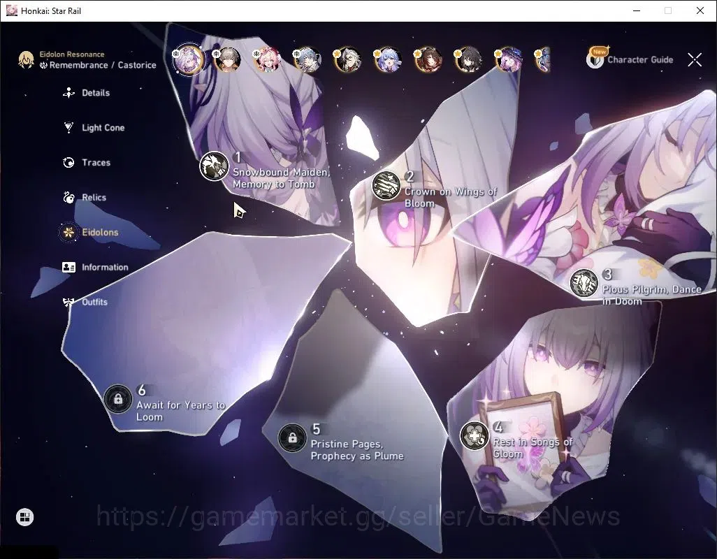 Honkai Star Rail Accounts Asia|TL 70|17 Limited|[Casto E4,Rappa E1,SW 999,Ro image 5