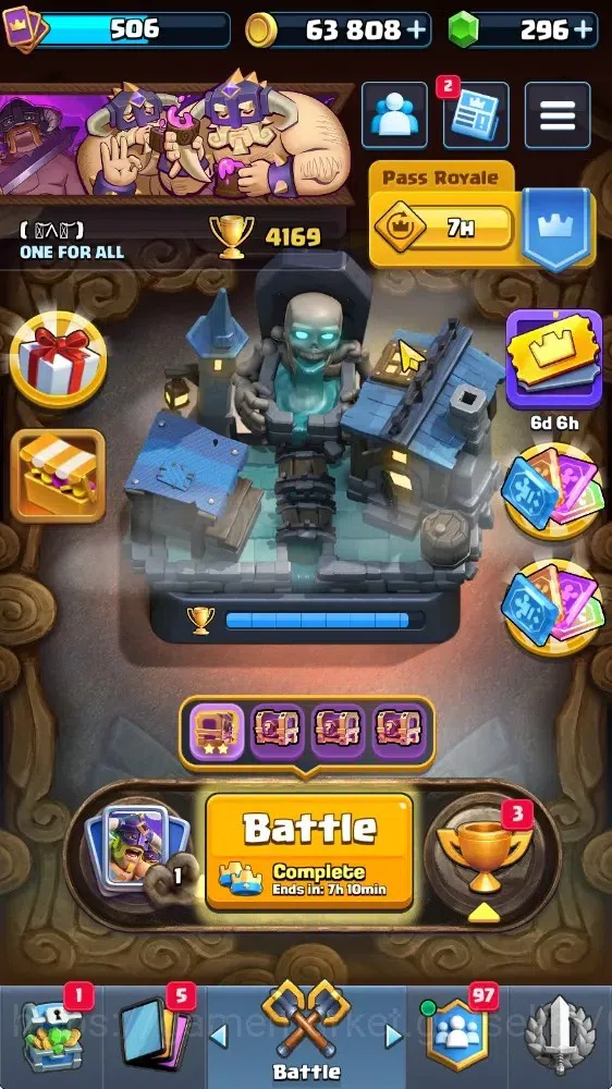 Clash Royale Accounts High-End Lv 506|Trophy 4169|KTL 10|Arena 12|Card 63/122|1 HERO 4 EVO 2 Legend 15 Epic 23 Rare 23 1
