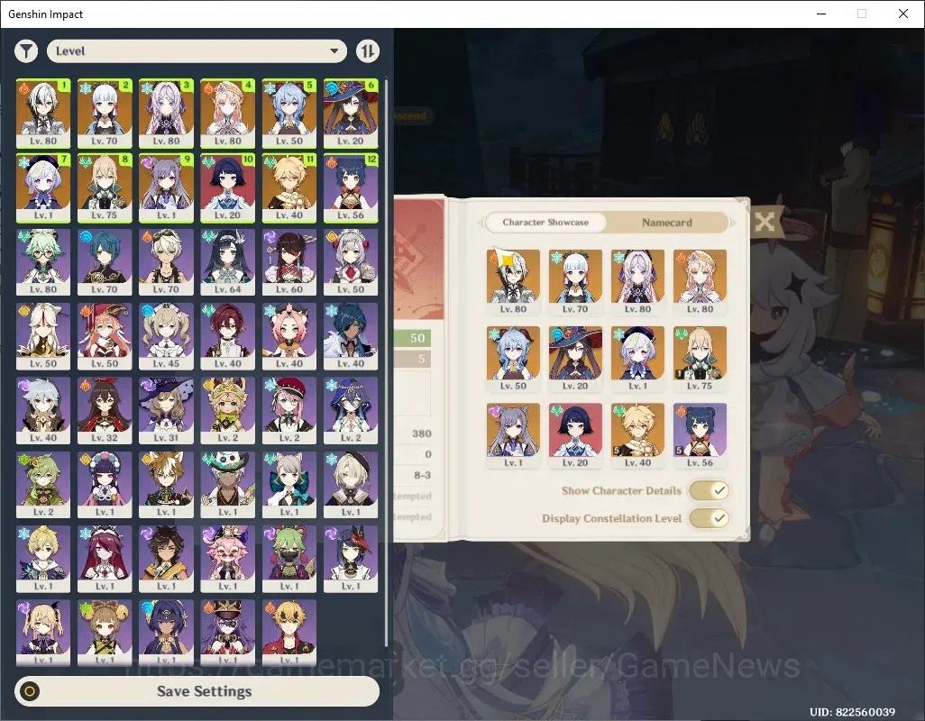 Genshin Impact Accounts Others Asia|AR 50|5 Limited + 1(*5Weapon)|Arlecchino,Nicole,Citlali,Ayaka,Ganyu & 4 Standard|2k 1