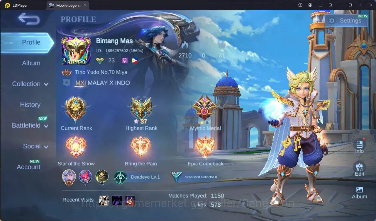 Mobile Legends: Bang Bang Accounts Global |Hero 61|Skin 95|Seasoned|Blazing Esmeralda image 1
