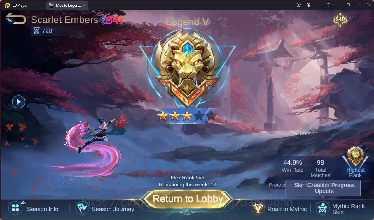 Mobile Legends: Bang Bang Accounts Global |Hero 61|Skin 95|Seasoned|Blazing Esmeralda image 15