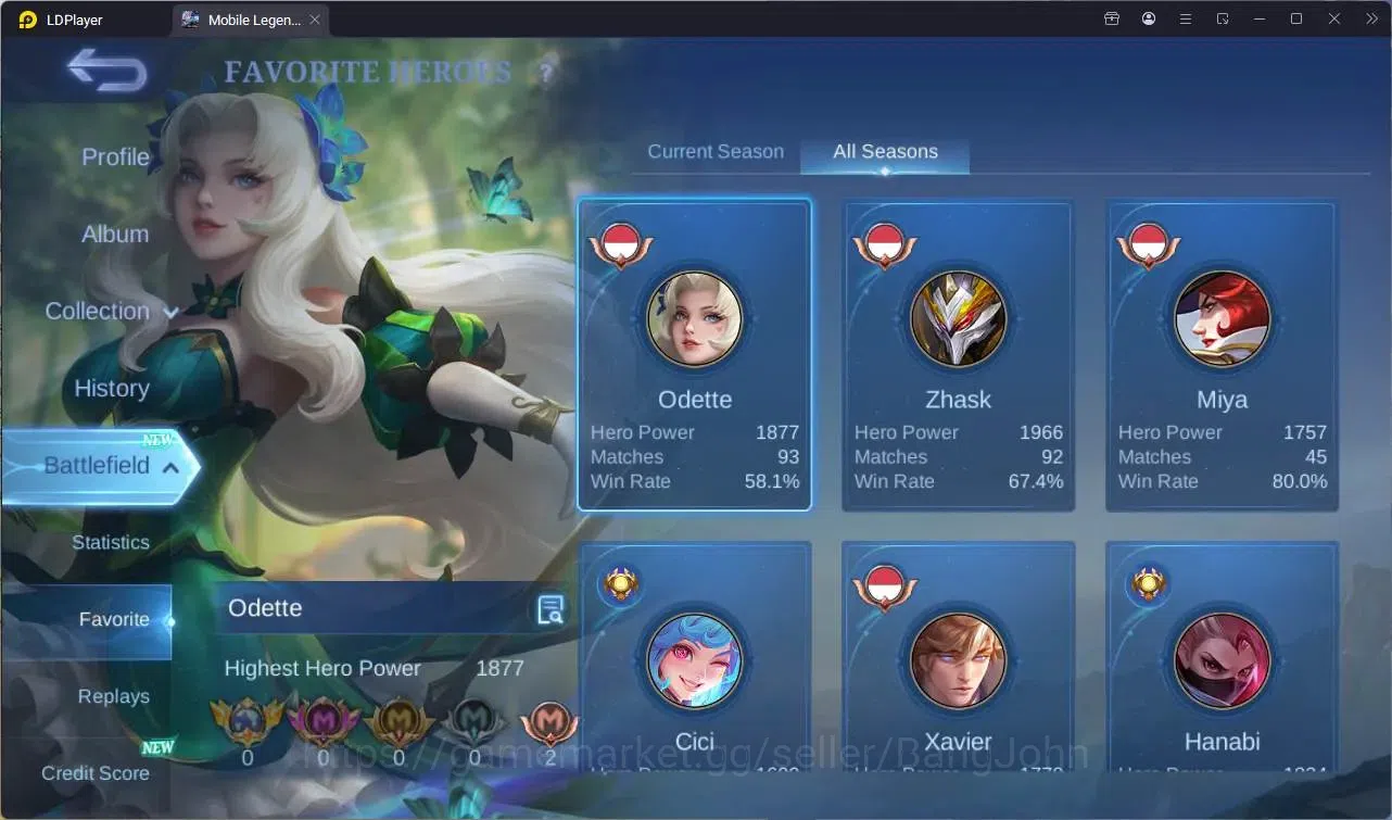 Mobile Legends: Bang Bang Accounts Global |Hero 61|Skin 95|Seasoned|Blazing Esmeralda image 4