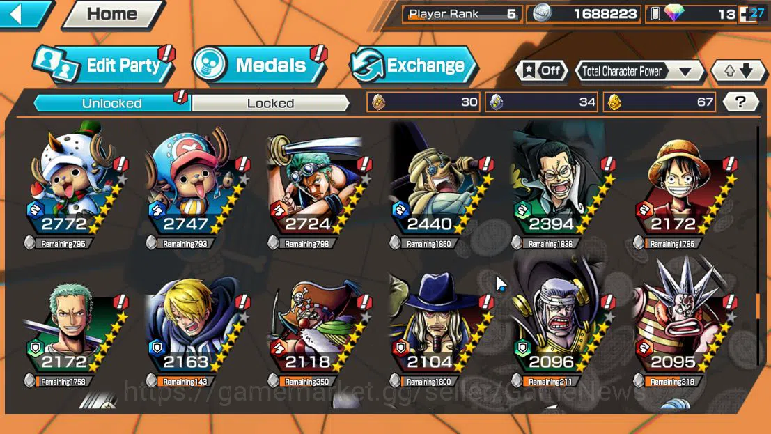 One Piece Bounty Rush Accounts Global|4 EX 1Max|[Borsalino],5Elder Saturn,GP Newg image 12