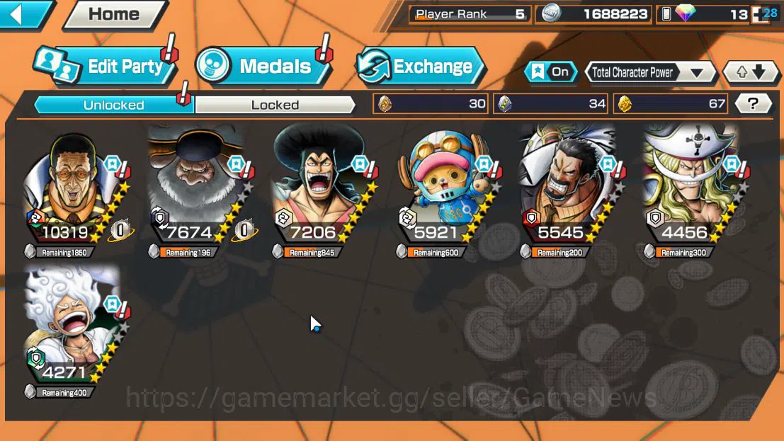 One Piece Bounty Rush Accounts Global|4 EX 1Max|[Borsalino],5Elder Saturn,GP Newg image 3
