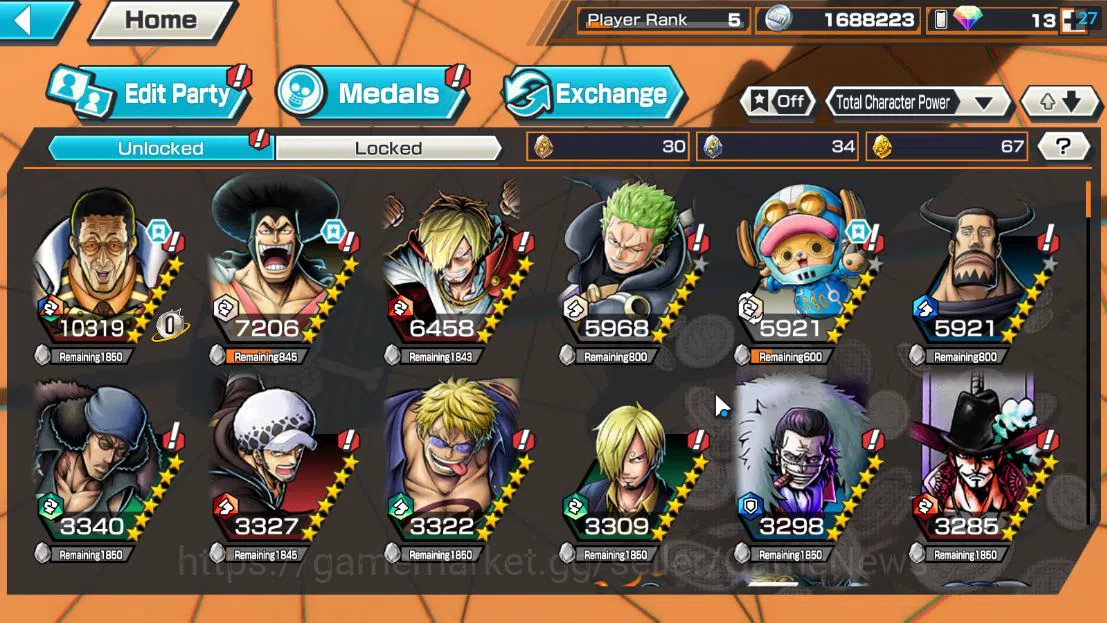 One Piece Bounty Rush Accounts Global|4 EX 1Max|[Borsalino],5Elder Saturn,GP Newg image 5