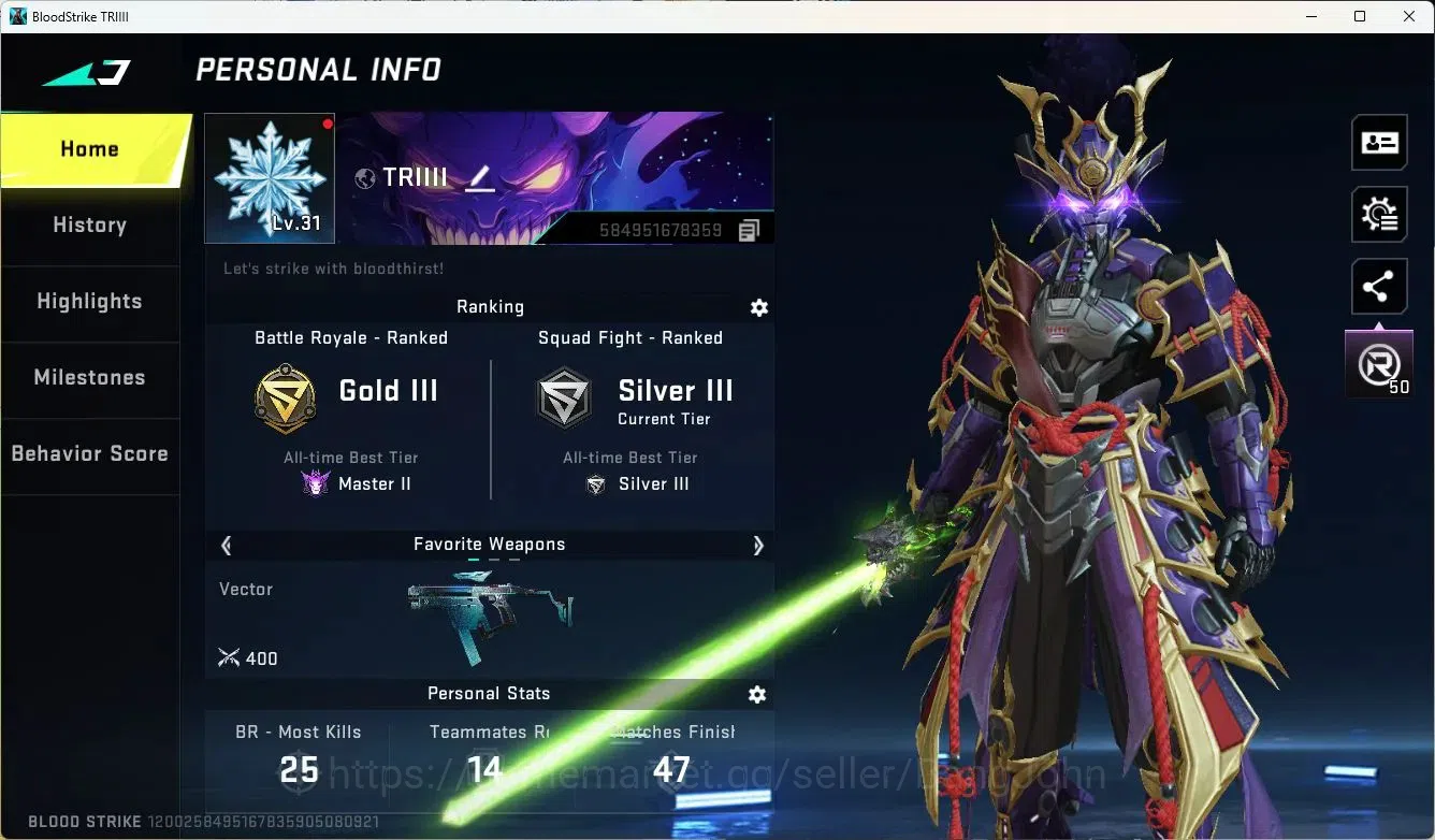 Blood Strike Accounts ASIA |ULTRA=LIGHTBLADE,ORIGIN-12,VECTOR|MORE DETAI image 2