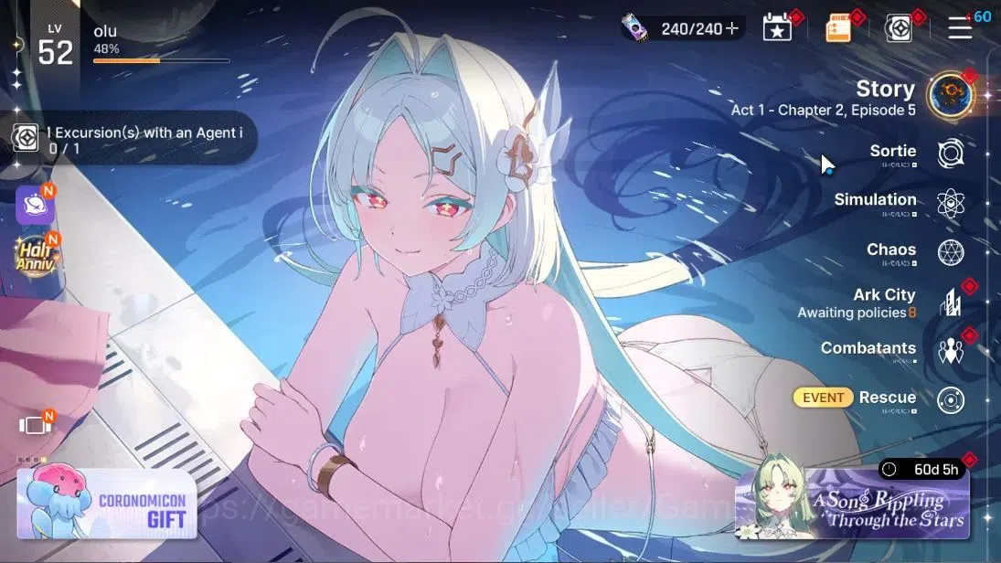 Chaos Zero Nightmare Accounts ASIA|Lv 52|5 SSR [HaidemarieM2+Sign, Diana,Tiphera image 1
