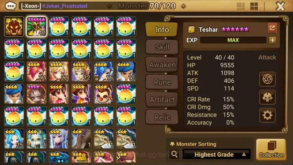 Summoners War: Sky Arena Accounts GLOBAL | NB 5 TESHAR,Starter Gacha 115 12Y+160 11Y image 2