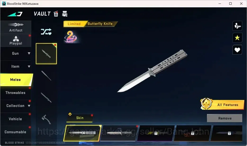 Blood Strike Accounts ASIA | 7DS AK47|LTD 2nd Anniv Butterfly Knife|LTD  image 6