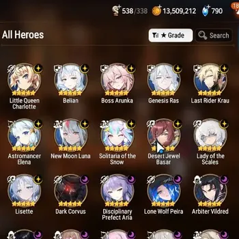 Epic Seven Accounts High-End Global Unverif|22ML(Lisette,LOTScales,Zio,Barunka,Etc.)|Theater 5 Left|PoH ON|MoR 110|Abyss