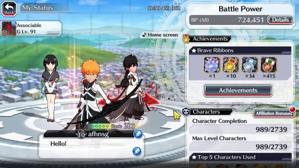 Bleach: Brave Souls Accounts [GLOBAL]50K Orb|2 New Renewed Ichigo,Rukia 10th An image 2