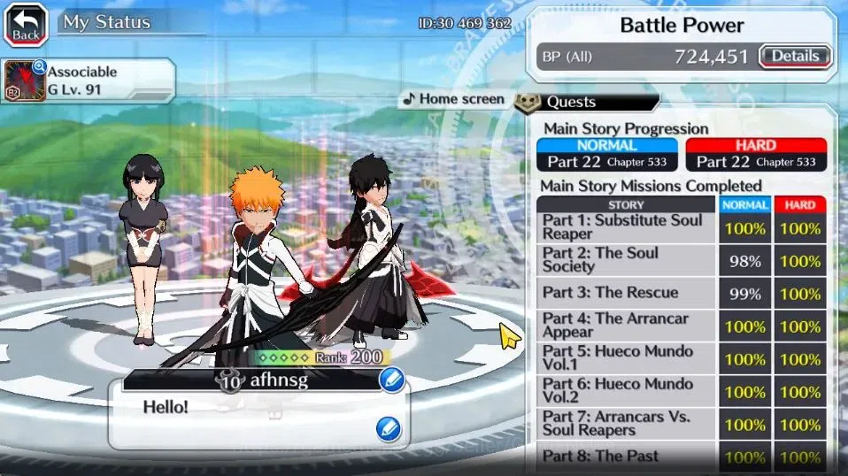 Bleach: Brave Souls Accounts [GLOBAL]50K Orb|2 New Renewed Ichigo,Rukia 10th An image 4