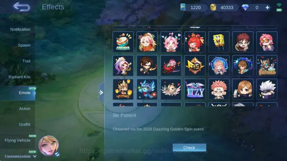 Mobile Legends: Bang Bang Accounts Hero 107|Skin 155|CC Nata,Pace Fanny,Venom[Grock,G image 20