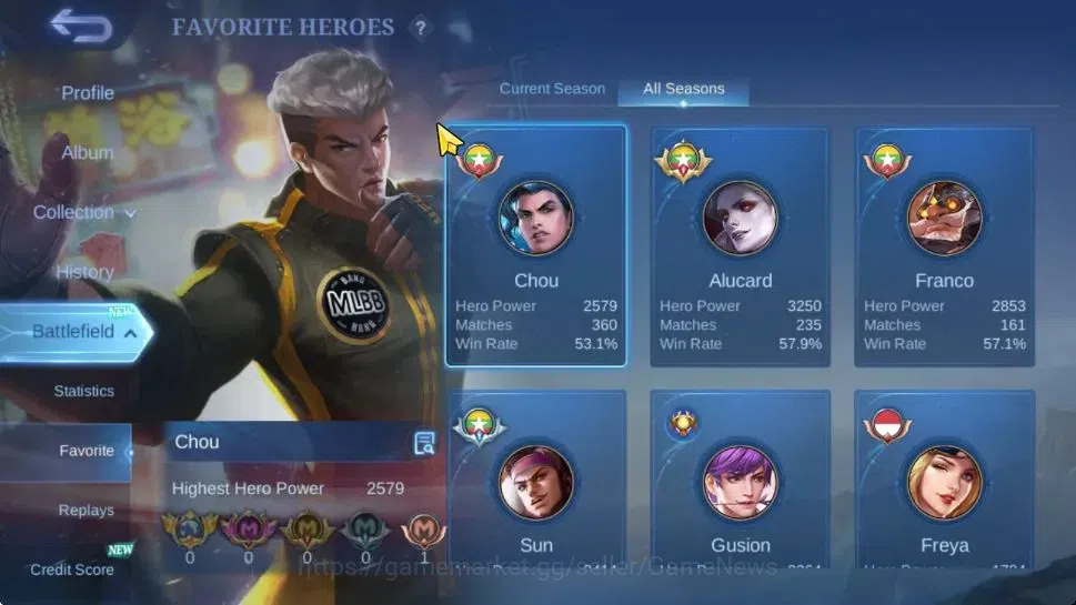 Mobile Legends: Bang Bang Accounts Hero 107|Skin 155|CC Nata,Pace Fanny,Venom[Grock,G image 4