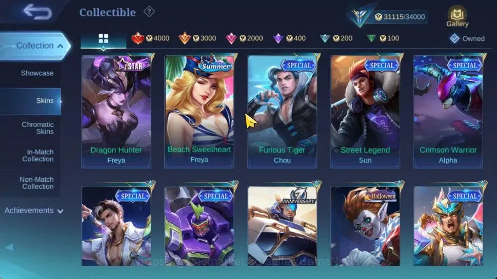 Mobile Legends: Bang Bang Accounts Hero 107|Skin 155|CC Nata,Pace Fanny,Venom[Grock,G image 9