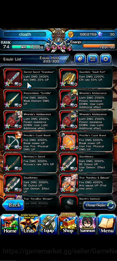 Grand Summoners Accounts Global|Rank 74|15 Asc+ 4 TW|[Sayaka,Chloe,Kyoko,Sa image 10