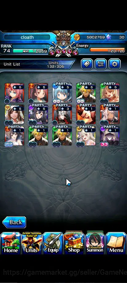 Grand Summoners Accounts Global|Rank 74|15 Asc+ 4 TW|[Sayaka,Chloe,Kyoko,Sa image 4