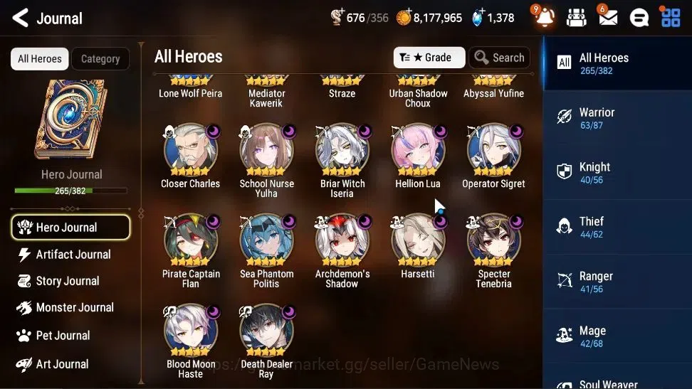 Epic Seven Accounts High-End ASIA Verif|37 ML(Notos,ScholNurse Yulha,BArunka,GRas,Belian,etc)+Ab Fumyr,Stark|AUTO W|SPed 301 10