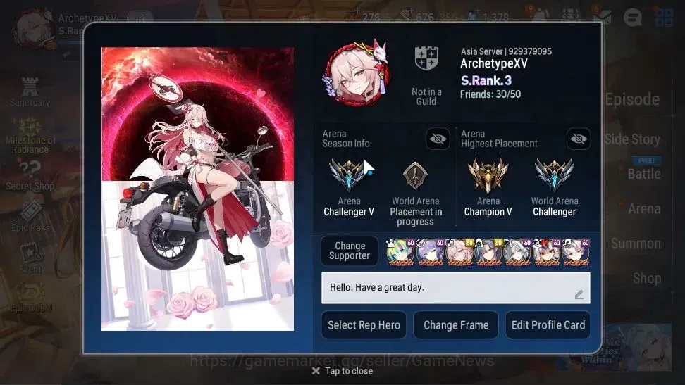 Epic Seven Accounts High-End ASIA Verif|37 ML(Notos,ScholNurse Yulha,BArunka,GRas,Belian,etc)+Ab Fumyr,Stark|AUTO W|SPed 301 2