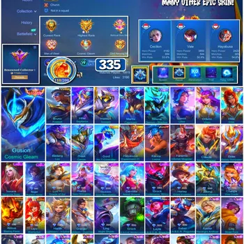 Mobile Legends: Bang Bang Collector #3833 335 Skins | Legend Gusion | Drawing Bruno |  image 1