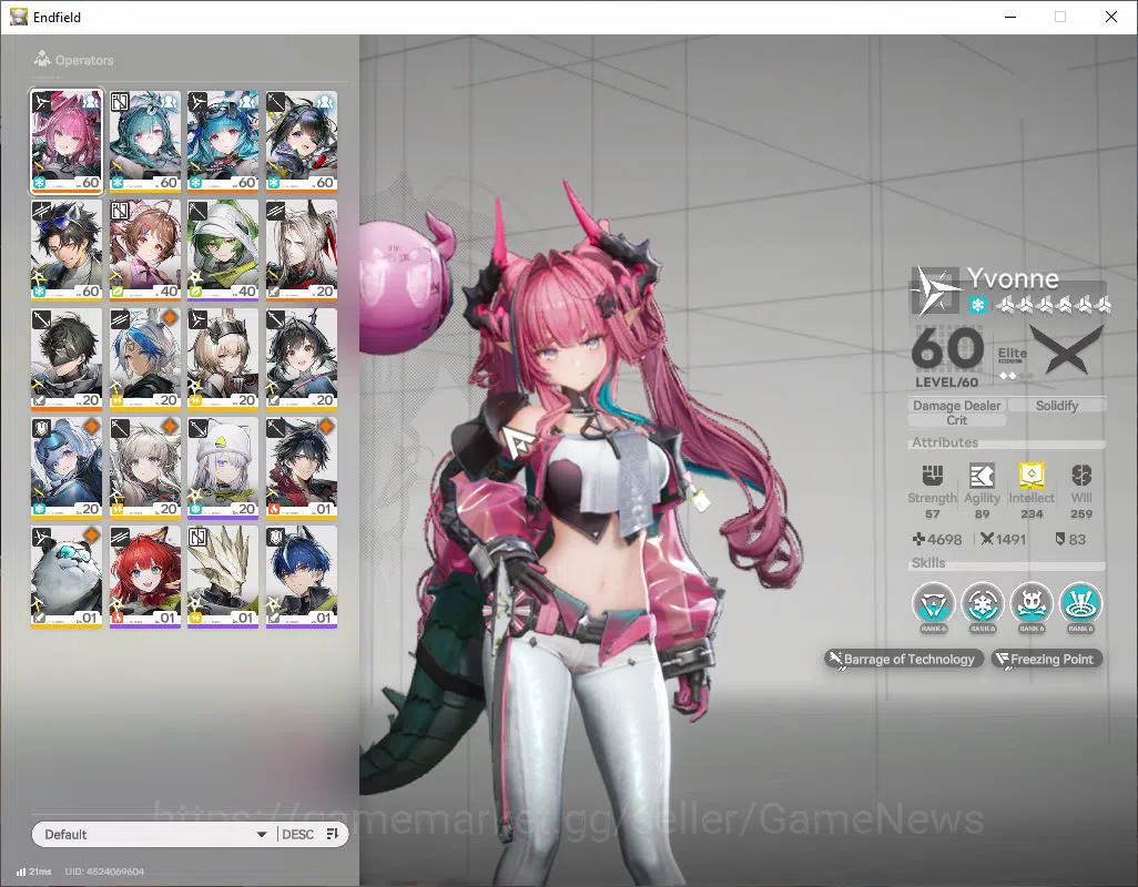 ASIA|Lv 46|SSR 5(2Limit) +4(*6WP)|(Yvonne,Tangtang)+sign,ArdeliaP1,Last Ride,Pogranichnik|Gryphlink|TakeMail|Check(END1688) Arknights: Endfield Accounts ASIA|Lv 46|SSR 5(2Limit) +4(*6WP)|(Yvonne,Tangtang image 1