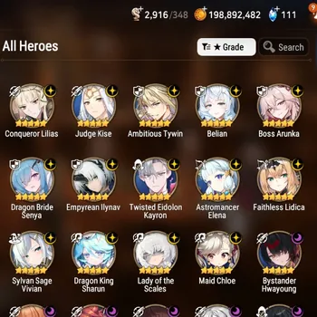 Epic Seven Accounts High-End Global Verif Ready PvP| 25 ML (BArunka,LOTScales,Zio,Arbi,Yulha,Bellona,etc) Limit