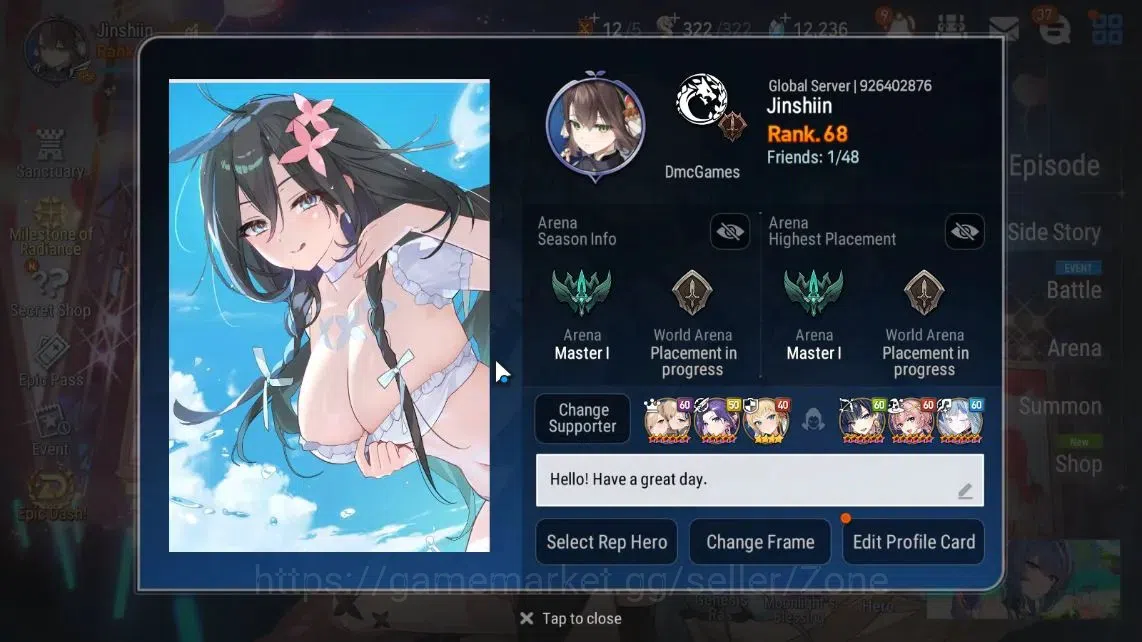 Epic Seven Accounts Limited Hero GLOBAL Unverif|New Era|11 ML(Shepherd Dark Diene,RnL,Har setti)+Abyss Fumyr|Epic Road 2