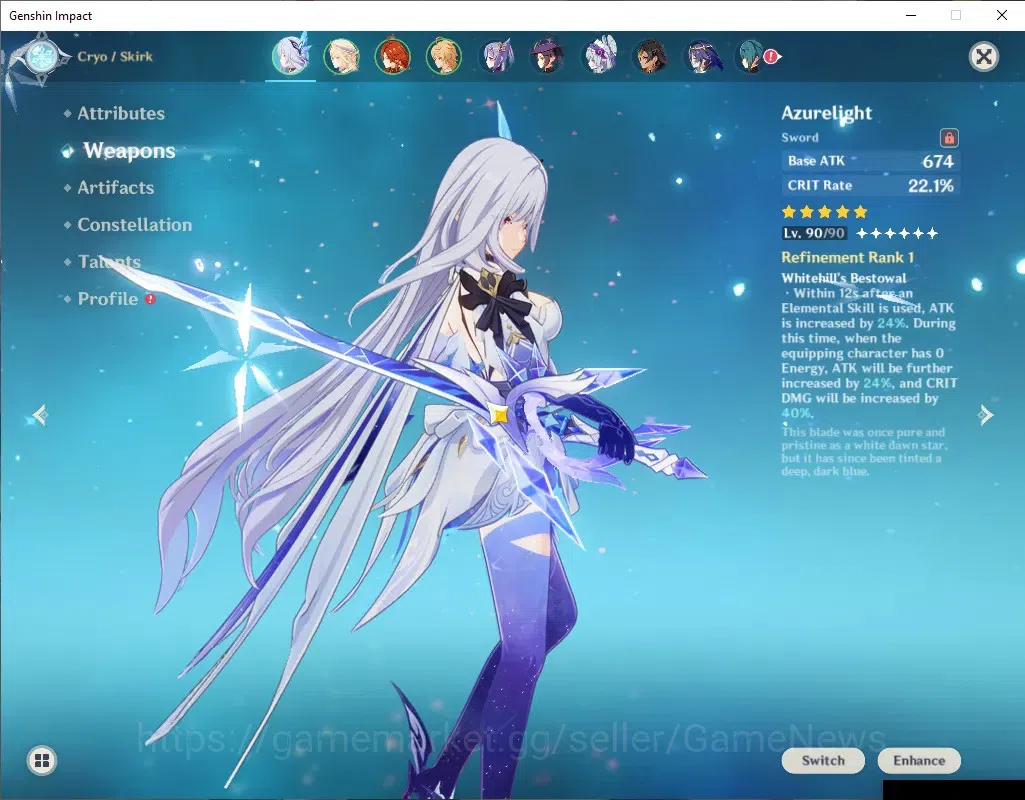 Genshin Impact Accounts ASIA|AR 55|3 Limited + 1 (*5Weapon)|Skirk+Sign,Mav image 3
