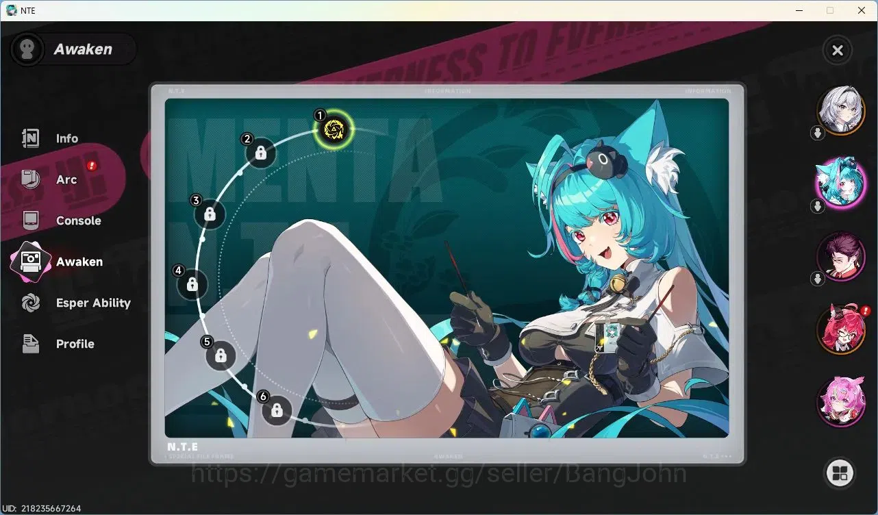 Neverness to Everness Accounts NA|Starter LVL 3, Nanally, 8 Char, MC male, Select image 11